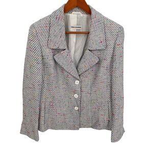 TRIXI SCHOBER Vintage Multicolor Silk Blend Tweed Blazer // 14